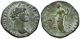 ANTONINO PIO. Sesterce. (Ae. 23.04g \/ 33mm). 147 AD Rome. Anv: ANTONINVS AVG PIVS PP TR P COS III. Laureate bust to right of Antonino P\u00edo. Rev: ...