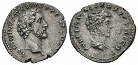 ANTONINO PIO. Denarius. (Ar. 3.10g \/ 18mm). 140-144 AD Rome. Anv: ANTONINVS AVG PIVS P PTR P COS III. Nude bust to the right of Antonino P\u00edo. Re...