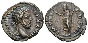 MARCUS AURELIUS. Denarius. (Ar. 2.60g \/ 19mm). 172-173 AD Rome. Anv: M ANTONINVS AVG TR P XXVIII. Laureate bust to the right of Marco Aurelio. Rev: I...
