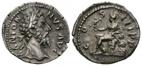 MARCUS AURELIUS. Denarius. (Ar. 3.29g \/ 19mm). 178 AD Rome. Anv: M ANTONINVS AVG. Laureate bust to the right of Marco Aurelio. Rev: COS III P P. Roma...