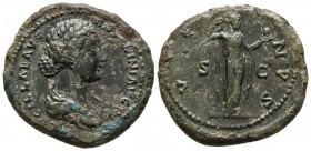 LUCILLA. As. (Ae. 10.63g \/ 23mm). 161-162 AD Rome. Lv: LVCILLAE AVG ANTONINI AVG F. Lucilla's draped bust with bow to the right. Rev: VENVS. Venus sh...