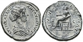 LUCILLA. Sesterce. (Ae. 21.90g \/ 32mm). 182 AD Rome. Lv: LVCILLAE AVG ANTONINI AVG F. Lucilla's draped bust with bow to the right. Rev: IVNO LVCINAE....