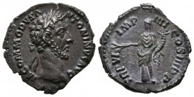 COMFORTABLE. Denarius. (Ar. 2.41g \/ 18mm). 181 AD Rome. Anv: M COMMODVS ANTONINVS AVG. Laureate bust of Comfortable on the right. Rev: TR P IV IMP II...