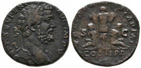 SEPTIMIUS SEVERUS. Sesterce. (Ae. 16.88g \/ 29mm). 195 AD Rome. (RIC 690a). F.