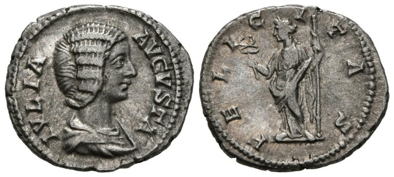 JULIA DOMNA. Denarius. (Ar. 3.44g \/ 19mm). 206 AD Rome. Anv: IVLIA AVGVSTA. Dra...