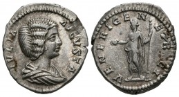 JULIA DOMNA. Denarius. (Ar. 3.40g \/ 19mm). 196-211 AD Rome. Anv: IVLIA AVGVSTA. Bust draped to the right of Julia Domna. Rev: VENERI GENETRICI. Venus...
