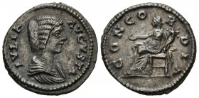 JULIA DOMNA. Denarius. (Ar. 3.23g \/ 19mm). 193 AD Laodicea. Anv: IVLIA AVGVSTA. Draped bust with hair gathered to the right of Julia Domna. Rev: CONC...