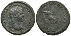 CARACALLA. Sesterce. (Ae. 25.13g \/ 32mm). 210-213 AD Rome. (RIC 512d). F. Very rare specimen.