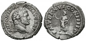 CARACALLA. Denarius. (Ar. 3.29g \/ 20mm). 213 AD Rome. (RIC 208a). VF.