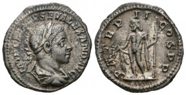SEVERUS ALEXANDER. Denarius. (Ar. 3.09g \/ 20mm). 223 AD Rome. Anv: IMP CM AVR SEV ALEXAND AVG. Laureate and draped bust to the right of Alejandro Sev...