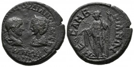 GORDIAN III with TRANQUILLINA. Tetrassarion. (Ae. 12.67g \/ 26mm). 238-244 AD Thrace, Mesembria. Anv: AYT KM ANT ROPAIANOC AYR CEB. Bust of Gordiano I...