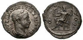 SEVERUS ALEXANDER. Denarius. (Ar. 2.75g \/ 20mm). 222-228 AD Rome. Anv: IMP CM AVR SEV ALEXAND AVG. Laureate and draped bust to the right of Alejandro...