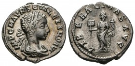 SEVERUS ALEXANDER. Denarius. (Ar. 3.43g \/ 19mm). 222 AD Rome. Anv: IMP CM AVR SEV ALEXAND AVG. Laureate and draped bust to the right of Alejandro Sev...