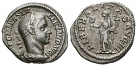 SEVERUS ALEXANDER. Denarius. (Ar. 3.41g \/ 20mm). 226 AD Rome. Anv: IMP CM AVR SEV ALEXAND AVG. Laureate and draped bust to the right of Alejandro Sev...