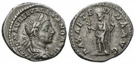 SEVERUS ALEXANDER. Denarius. (Ar. 2.99g \/ 20mm). 222-228 AD Rome. Anv: IMP CM AVR SEV ALEXAND AVG. Laureate and draped bust to the right of Alejandro...
