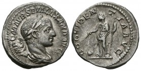 SEVERUS ALEXANDER. Denarius. (Ar. 3.21g \/ 19mm). 223 AD Rome. Anv: IMP CM AVR SEV ALEXAND AVG. Diademic and draped bust to the right of Alejandro Sev...