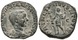 HOSTILIAN. Sesterce. (Ae. 19.60g \/ 28mm). 251 AD Rome. Ob: C VALENS HOSTIL MONTH QVINTVS N C. Bust draped to the right of Hostiliano. Rev: PRINCIPI I...