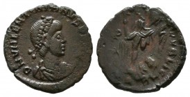 VALENTINIAN III. Be13. (Ae. 0.99g \/ 13mm). 388-392 AD Antioch. (RIC 64a). VF.