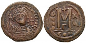 JUSTINIANO I. Follis. (Ae. 19.96g \/ 35mm). 542-543 AD (RY 16). Constantinople. (Sear 163). F.