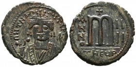 MAURICIO TIBERIUS. Follis. (Ae. 12.99g \/ 31mm). 585-586 AD Antioch (Theupolis). (Seaby 532). VF.