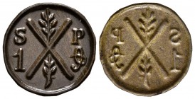ASPARAGUS. Pellofa. (La. 0.26g \/ 16mm). (Cru.L. 527). Value of 1 Sou. AU. Repatinada.
