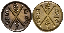 ASPARAGUS. Pellofa. (La. 0.30g \/ 19mm). (Cru.L. 1526). Value of 3 Sou. AU. Repatinada.