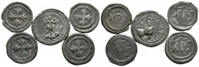 MAJORCA. Nice set of 5 Mallorcan ecclesiastical leads minted in Llucmajor and Palma (La Seu). (Cru.L. 2408 and 2435). Different states of conservation...