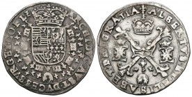 ALBERTO AND ISABEL (1598-1621). 1\/4 Patagon. (Ar. 6.79g \/ 30mm). S \/ D. Witches (Vicenti 268). VF.