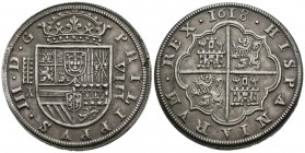 FELIPE III (1598-1621). 8 Royals. (Ar. 27.14g \/ 41mm). 1618. Segovia A. (Cal-2019-949). VF.