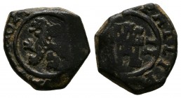FELIPE IV (1621-1665). 2 Maraved\u00eds. (Ae. 1.85g \/ 12mm). 1621. Mint not visible, probably Cuenca. (Cal-2019-123?). F.