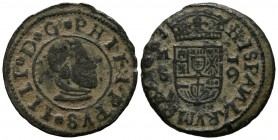 FELIPE IV (1621-1665). 16 Maraved\u00eds (See 4.42g \/ 26mm). 1663. Madrid S. (Cal-2019-475). F.