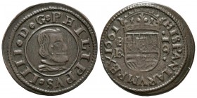 FELIPE IV (1621-1665). 16 Maraved\u00eds (Ae. 4.74g \/ 25mm). 1661. Segovia. B. (Cal-2019-487). VF.