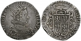 FELIPE IV (1621-1665). 1 Ducat\u00f3n. (Ar. 32.16g \/ 42mm). 162 (2). Milan. (Vicenti 19). With angel on the chest. AU. Magnificent specimen.