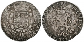 FELIPE IV (1621-1665). 1\/2 Patagon. (Ar. 13.70g \/ 36mm). 1654. Antwerp. (Vanhoudt-646.AN). BC +.