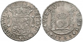 FERNANDO VI (1746-1759). 8 Royals. (Ar. 26.73g \/ 39mm). 1749. Mexico MF. (Cal-2019-473). VF.