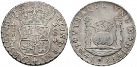 CHARLES III (1759-1788). 8 Royals. (Ar. 26.80g \/ 40mm). 1765. Lima JM. (Cal-2019-1025). VF.