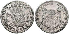 CHARLES III (1759-1788). 8 Royals. (Ar. 26.80g \/ 40mm). 1771. Mexico FM. (Cal-2019-1103). F.