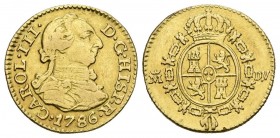 CHARLES III (1759-1788). 1\/2 Shield. (Au 1.73g \/ 15mm). 1786. Madrid DV. (Cal-2019-1280). XF