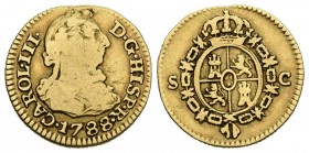 CHARLES III (1759-1788). 1\/2 Shield. (Au 1.69g \/ 15mm). 1788. Sevilla C. (Cal-2019-1318). F.