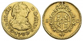 CHARLES III (1759-1788). 1\/2 Shield. (Au 1.73g \/ 15mm). 1788. Sevilla C. (Cal-2019-1318). XF.