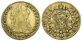 CHARLES III (1759-1788). 1 Shield. (Au 3.27g \/ 18mm). 1787. Madrid DV. (Cal-2019-1370). F.
