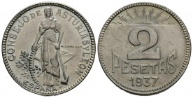 COUNCIL OF ASTURIAS AND LEON. 2 Pesetas. (CuNi. 8.13g \/ 27mm). 1837. (Cal-2019-10). AU.