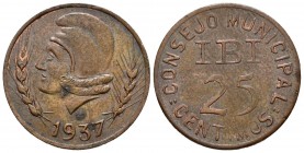 IBI (Alicante). 25 Cents (Ae.3.93g \/ 24mm). 1937. (Cal-2019-16). VF.