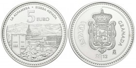 CONTEMPORARY. 4 Real. \u20ac 5 face value. (Ar. 13.50g \/ 33mm). Madrid. 2012. Collection Capitals of Province and CCAA. Pomegranate. Proof. Includes ...
