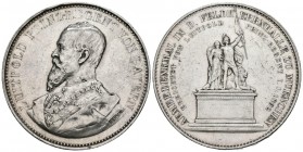 GERMANY, Luitpold (1886-1912). Medal. (Ar. 34.43g \/ 41mm). 1892. Bavaria. (Wittelsbach 3065). Monument in the Feldherrnhalle. VF.