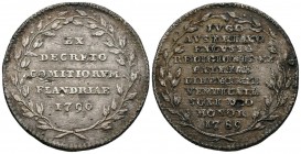 BELGIUM. Commemoration of the Independence of Flanders. 1790. (Ar. 12.50g \/ 32mm). Work of Theodore Van Berckel, engraver at the Brussels Mint. (Feua...