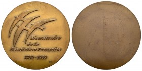 FRANCE. Double-sided medal. (Ae. 99.11g \/ 59mm). 1989. BICENTENAIREDE LA REVOLUTION FRAN\u00c7AISE 1789-1989. AU.