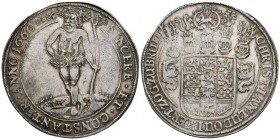 GERMANY, Christian Ludwig (1648-1655). Thaler. (Ar. 28.79g \/ 44mm). 1660. Braunschweig-Luneburg. (Davenport 6518). XF. Precious and rare specimen.