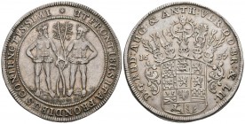 GERMANY, Rudolf August and Anton Ulrich (1685-1704). 1 Thaler (Ar. 28.99g \/ 46mm). 1687. Brunswick-Luneburg. (Davenport 6393). AU. Precious and rare ...