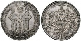 GERMANY, Rudolf August and Anton Ulrich (1685-1704). Thaler (Ar. 29.11g \/ 46mm). 1690. Brunswick-Wolfenbuttel. (Davenport 6393). XF. Precious and rar...